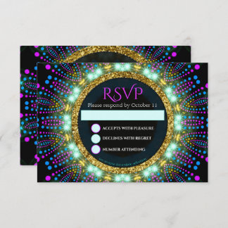 Carte RSVP Bat mitzvah super Lumière Noire
