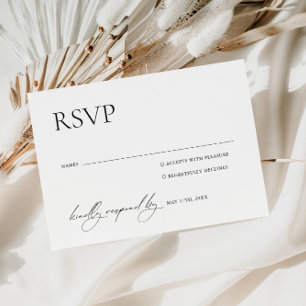 Carte RSVP Black & White Elegant Wedding