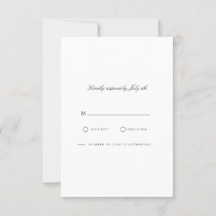 Carte RSVP blanche moderne et élégante