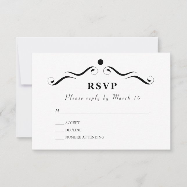 Carte RSVP blanche simple (Devant)
