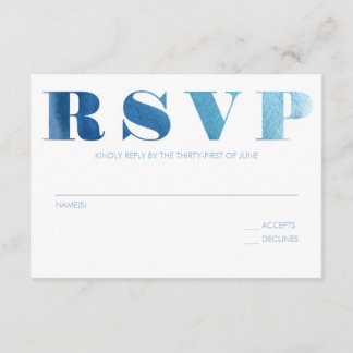 Carte RSVP bleu aquarelle