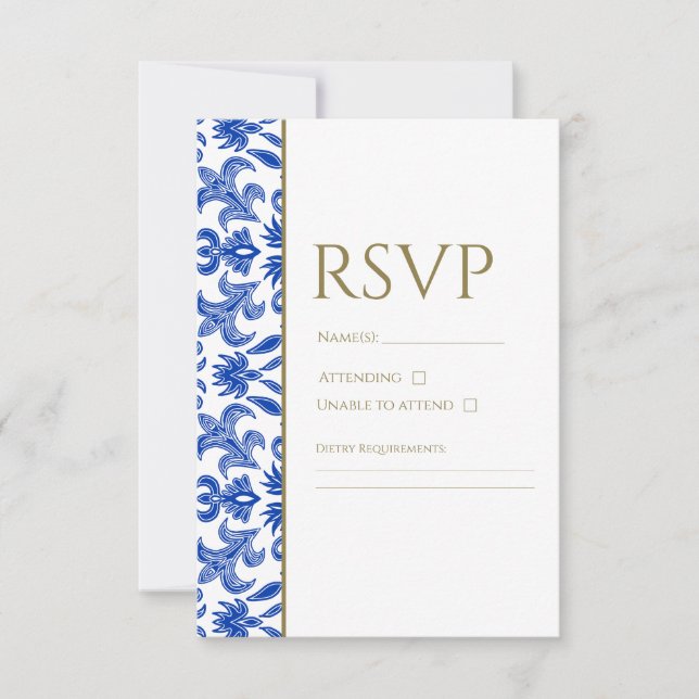 Carte RSVP bleue italienne (Devant)