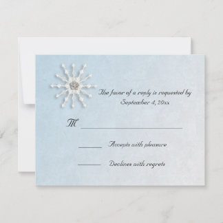 Carte RSVP bleue Snowflon