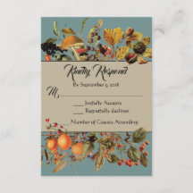 Carte RSVP Blue Fall Foliing