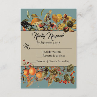Carte RSVP Blue Fall Foliing