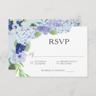 Carte RSVP Blue Hydrangea Wedding