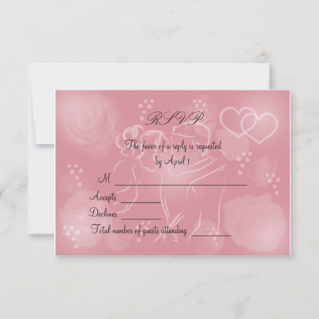 Carte RSVP Blush rose (Devant)
