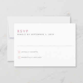 Carte RSVP Blush Wedding