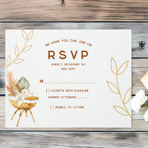 Carte RSVP Boho Bassinet Nursery Baby shower