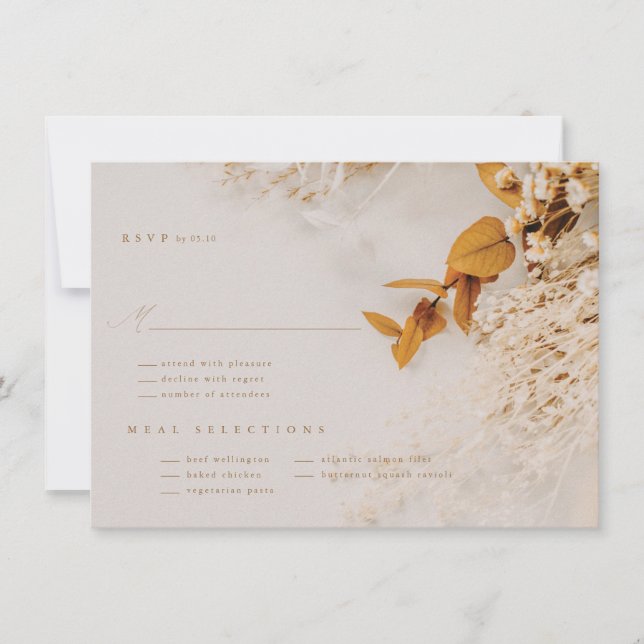 Carte RSVP Boho Fall Flowers (Devant)