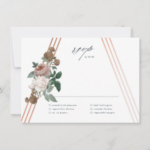 Carte RSVP Boho Floral Géométrique Mariage
