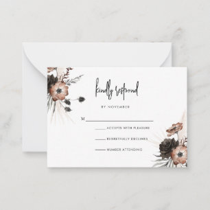 Carte RSVP Boho Goth Script moderne