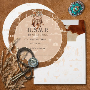 Carte RSVP Boho Ranch Wild West Desert Tan Respons