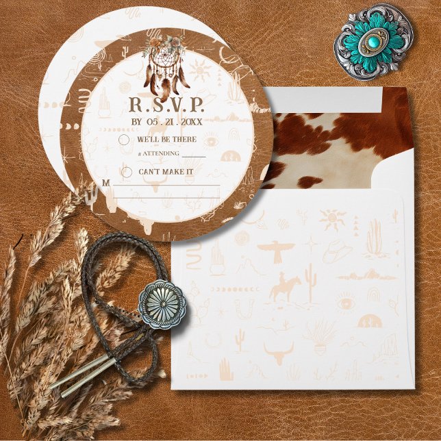 Carte RSVP Boho Ranch Wild West Response (Créateur téléchargé)