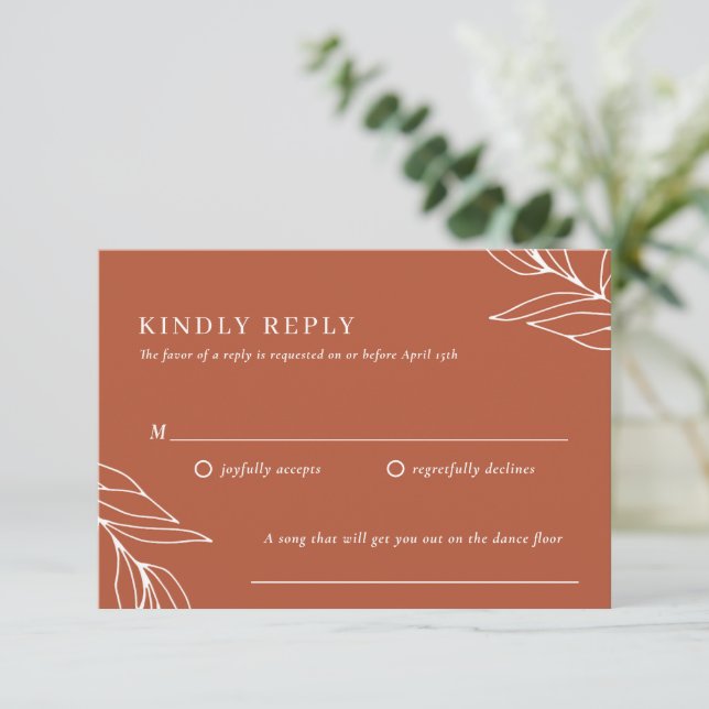 Carte RSVP Boho Tropical Wedding (Debout devant)