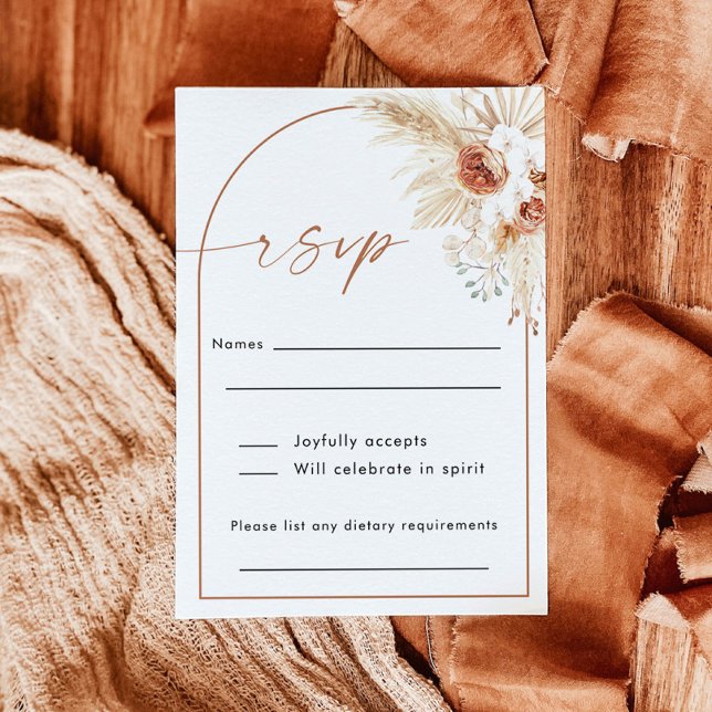 Carte RSVP Boho Wedding | Carte de réponse vertica (Créateur téléchargé)