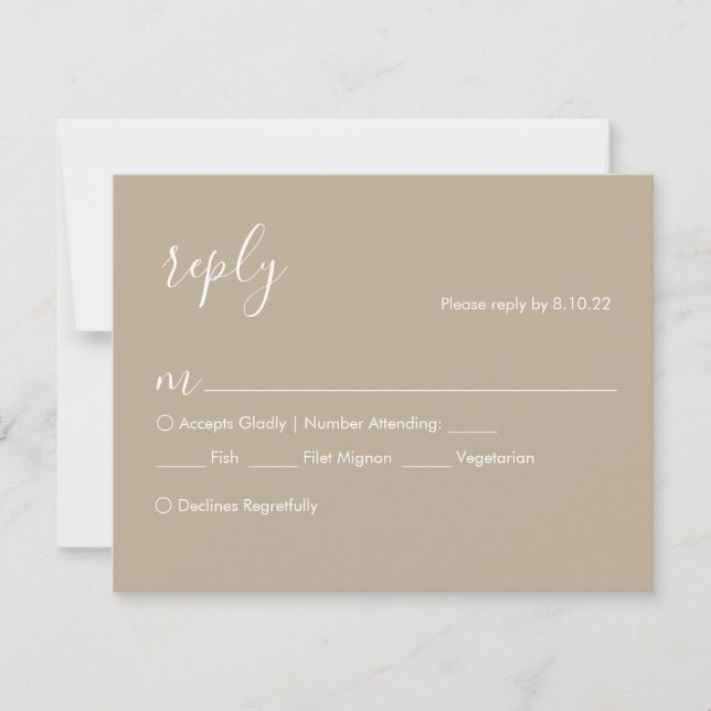 Carte RSVP Boho Wedding, Options de repas (Devant)
