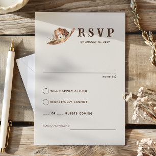 Carte RSVP Boho Western Ranch Wedding