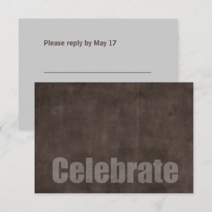 Carte RSVP Brown Bar Mitzvah Grunge
