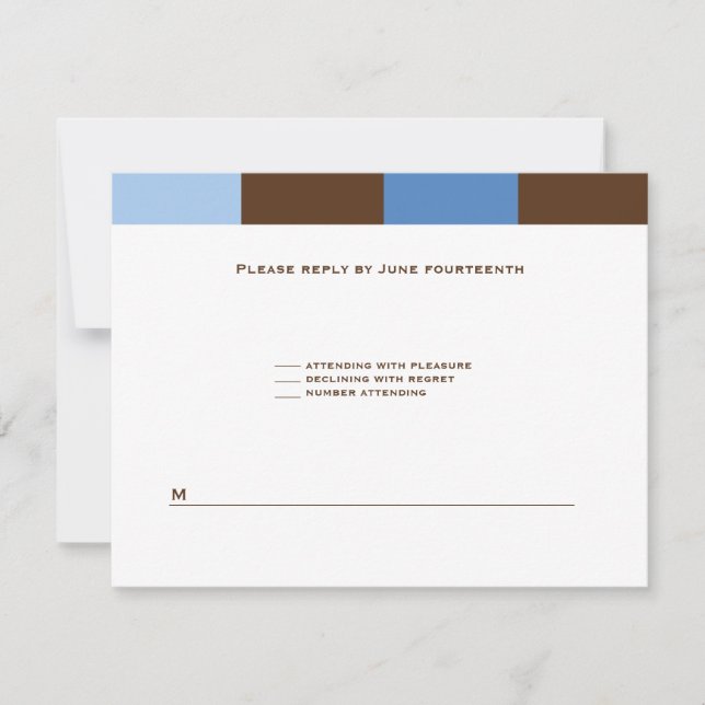 Carte RSVP Brown bleu Zachary (Devant)