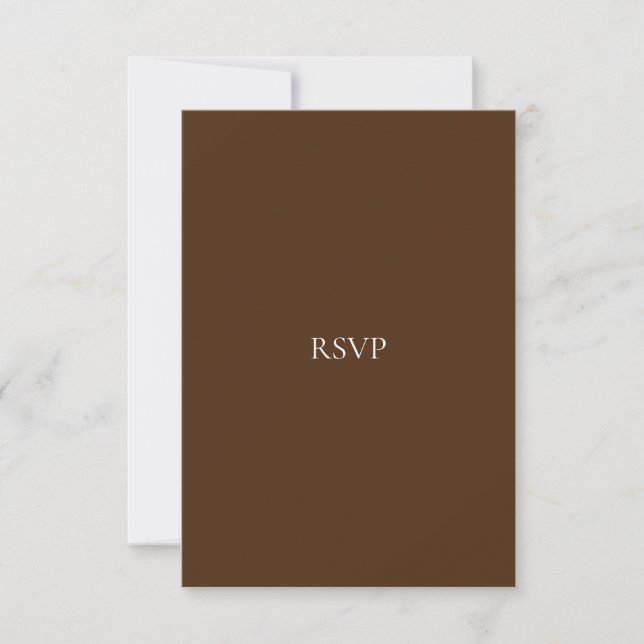 Carte RSVP Brown et blanche élégante (Devant)