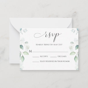 Carte RSVP Budget Eucalyptus Greenery