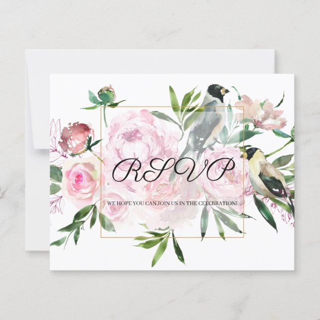 Carte RSVP BUDGET/Fleurs (Devant)