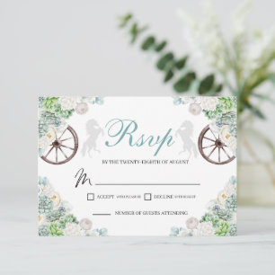 Carte RSVP Cacti Mint Green Western Quinceanera