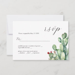 Carte RSVP Cactus Design Mariage