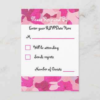 Carte RSVP Camo Rose