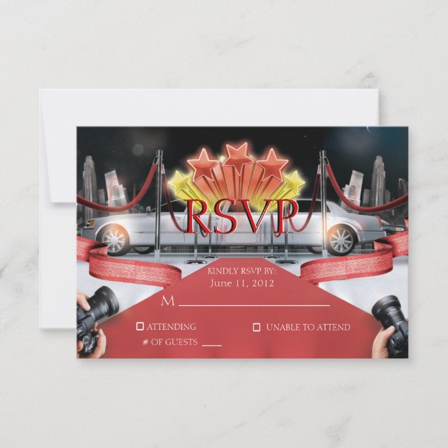 Carte RSVP Carton rouge (Devant)