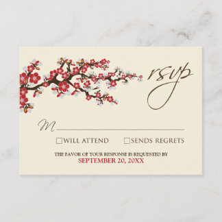 Carte RSVP Cerry Blossoms (canneberge)