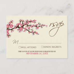 Carte RSVP Cerry Blossoms (rose)