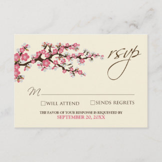 Carte RSVP Cerry Blossoms (rose)