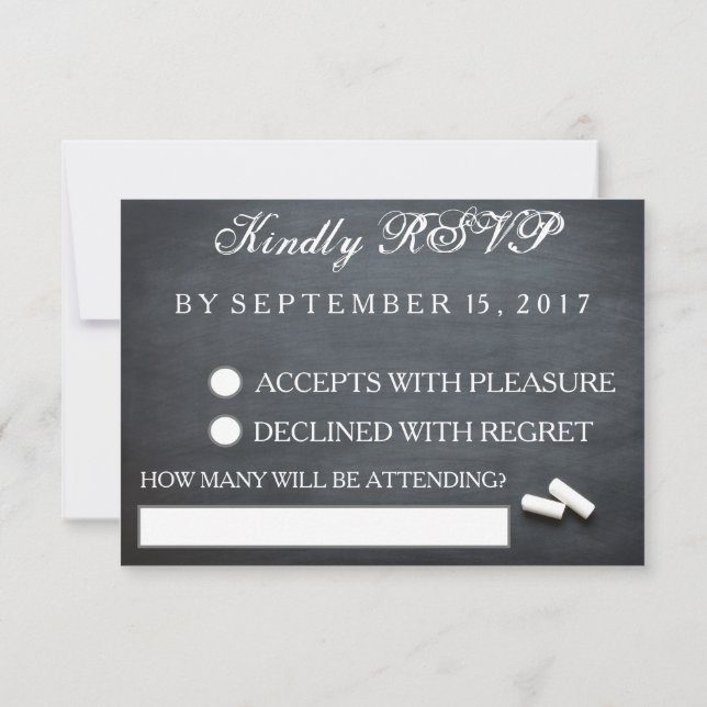 Carte RSVP Chalkboard Forever & Always (Dos)