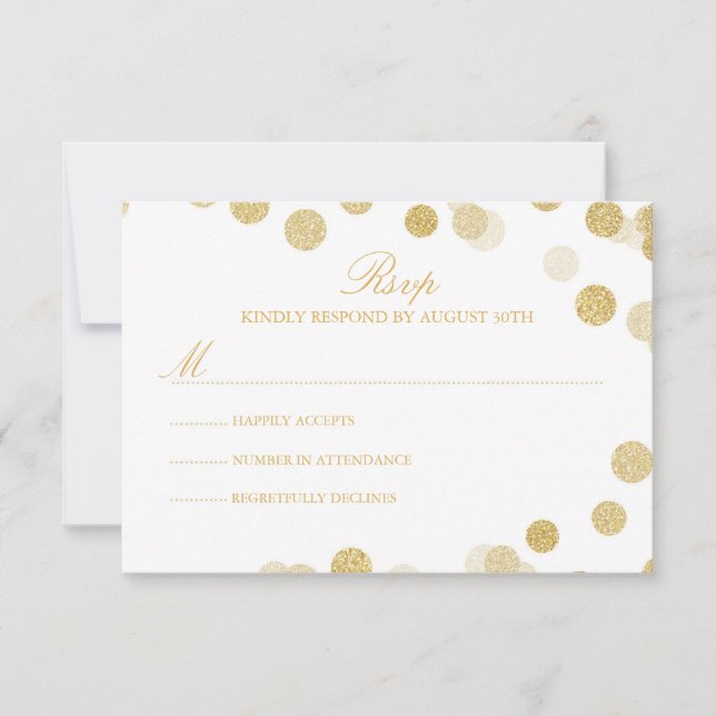 Carte RSVP Chalkboard Gold Parties scintillant (Devant)