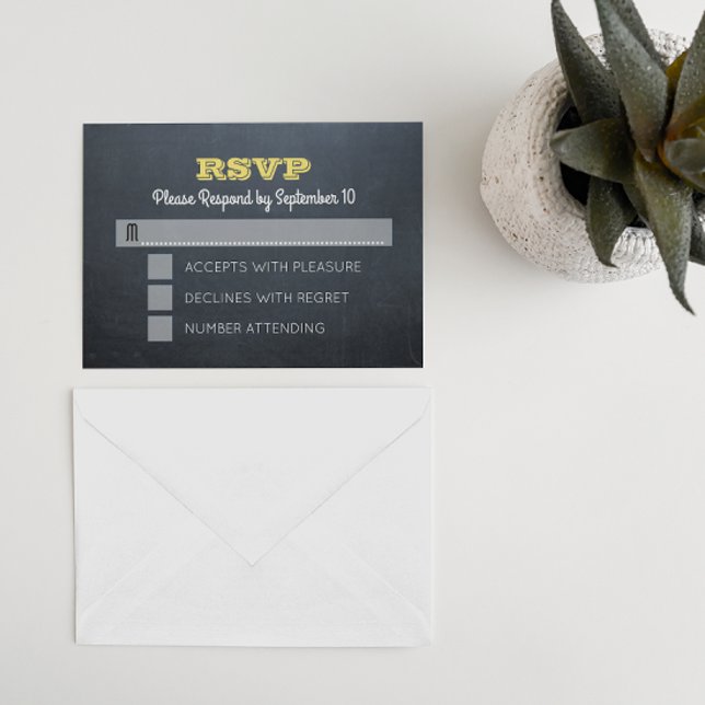 Carte RSVP Chalkboard Golden Bar Mitzvah (Créateur téléchargé)