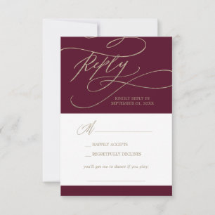 Carte RSVP Chanson de calligraphie romantique en B