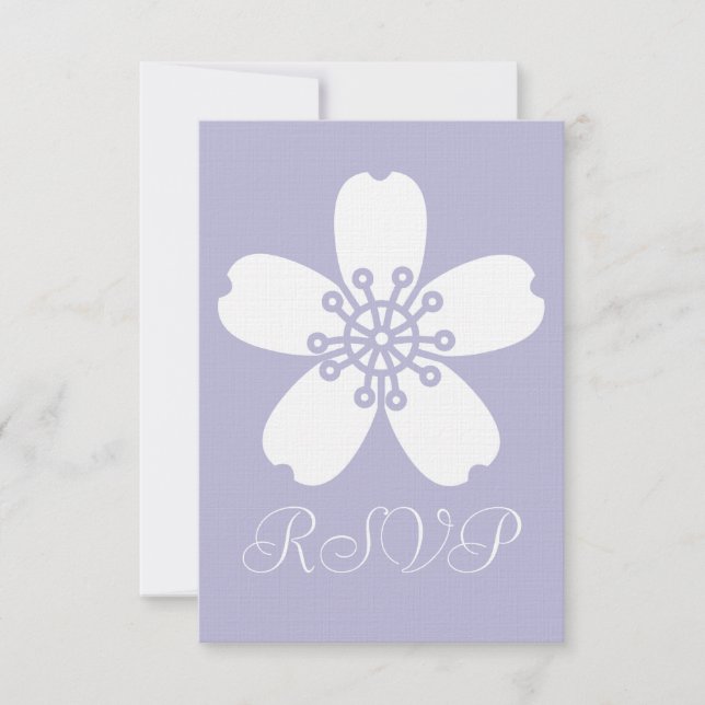 Carte RSVP Charming Sakura en Lavender (Devant)