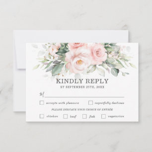 Carte RSVP Chic Blush Floral Mariage