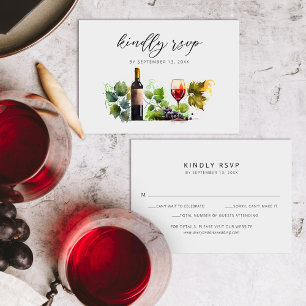 Carte RSVP Chic Elegant Watercolor Script Wedding