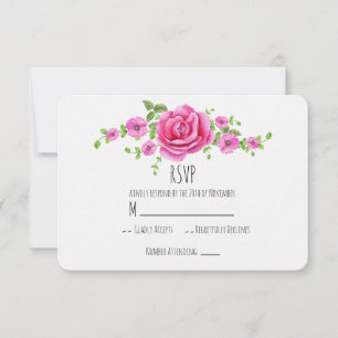 Carte RSVP Chic Mariage Shabby Rose Floral