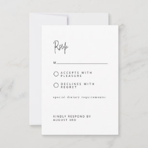 Carte RSVP Chic Modern Script Font Wedding