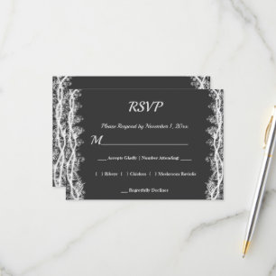 Carte RSVP Chic White Botanical Border Wedding