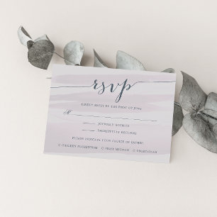 Carte RSVP Chiffon avec choix de repas Grey Lila