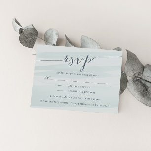 Carte RSVP Chiffon avec choix de repas Mer