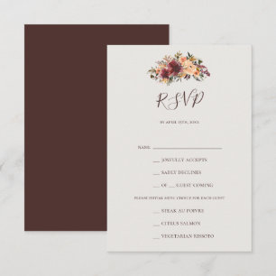 Carte RSVP Choix de la carte RSVP Orange Floral Bu