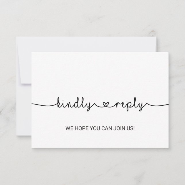 Carte RSVP Choix du menu Coeurs d'amour (Devant)