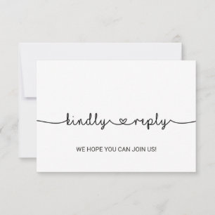 Carte RSVP Choix du menu Coeurs d'amour