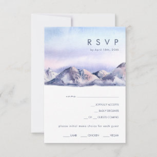 Carte RSVP Choix du menu Sunset de la montagne d'h
